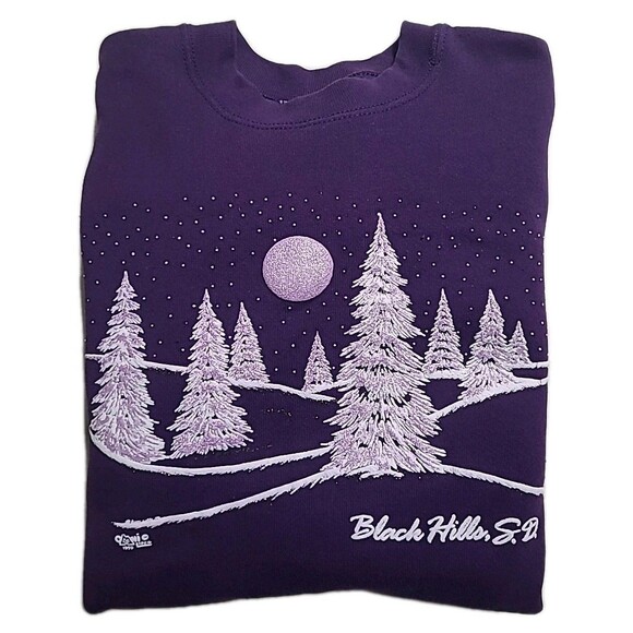 Vtg Fruit of the Loom FOTL Sweatshirt 2XL Black Hills South Dakota Made in USA - Picture 2 of 16